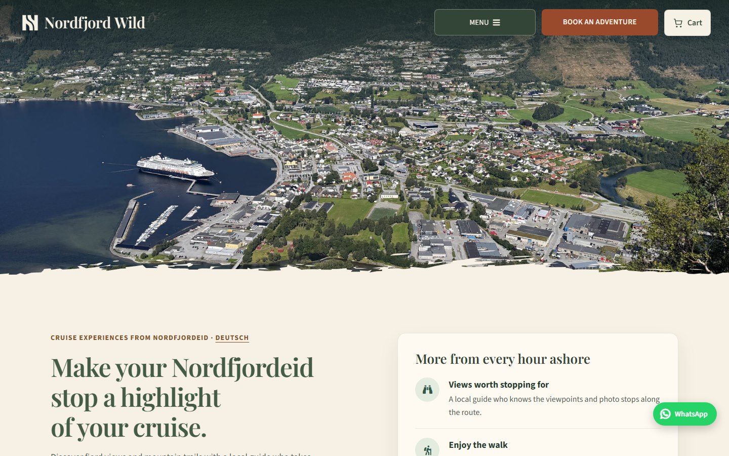 Nordfjord Wild kruiisireisijate leht